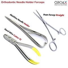 Pinza para ligadura con portaagujas dental Mathieu, instrumento de ortodoncia
