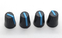 4 Push-on Knobs for Round 18-tooth Shaft Potentiometers Volume Control Mixer 6mm