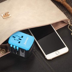 All in One Universal USB Travel Power Adapter with 3 USB Port and Type-C Inte…