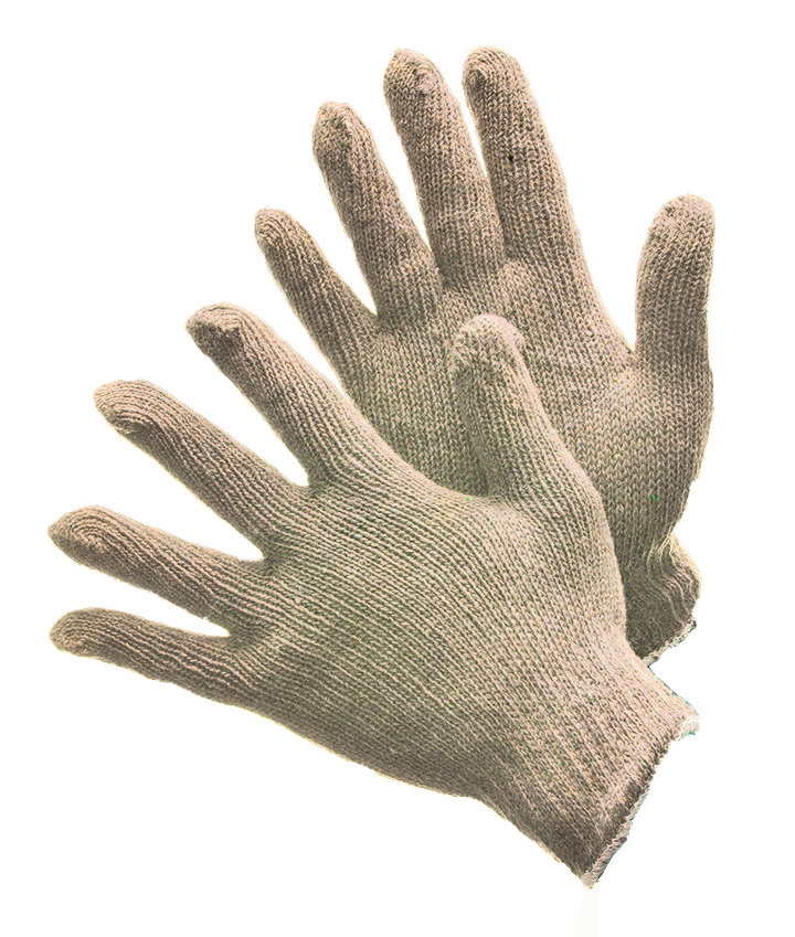 4 PAIRS STRING KNIT GLOVES COTTON / POLYESTER BLEND NATURAL WHITE- LARGE
