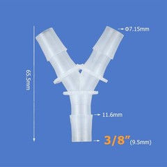 Quickun 3/8″ Hose Barb Fitting Y Shaped Adapter Pack of 4