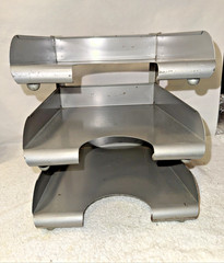 Hamilton Skyline 3-Tier Metal Paper Tray Industrial File Organizer Gray vintage