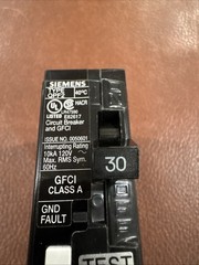 Siemens QF130A 1 Pole 30 Amp 120V Circuit Breaker Black GFCI 1P 30A QPF2