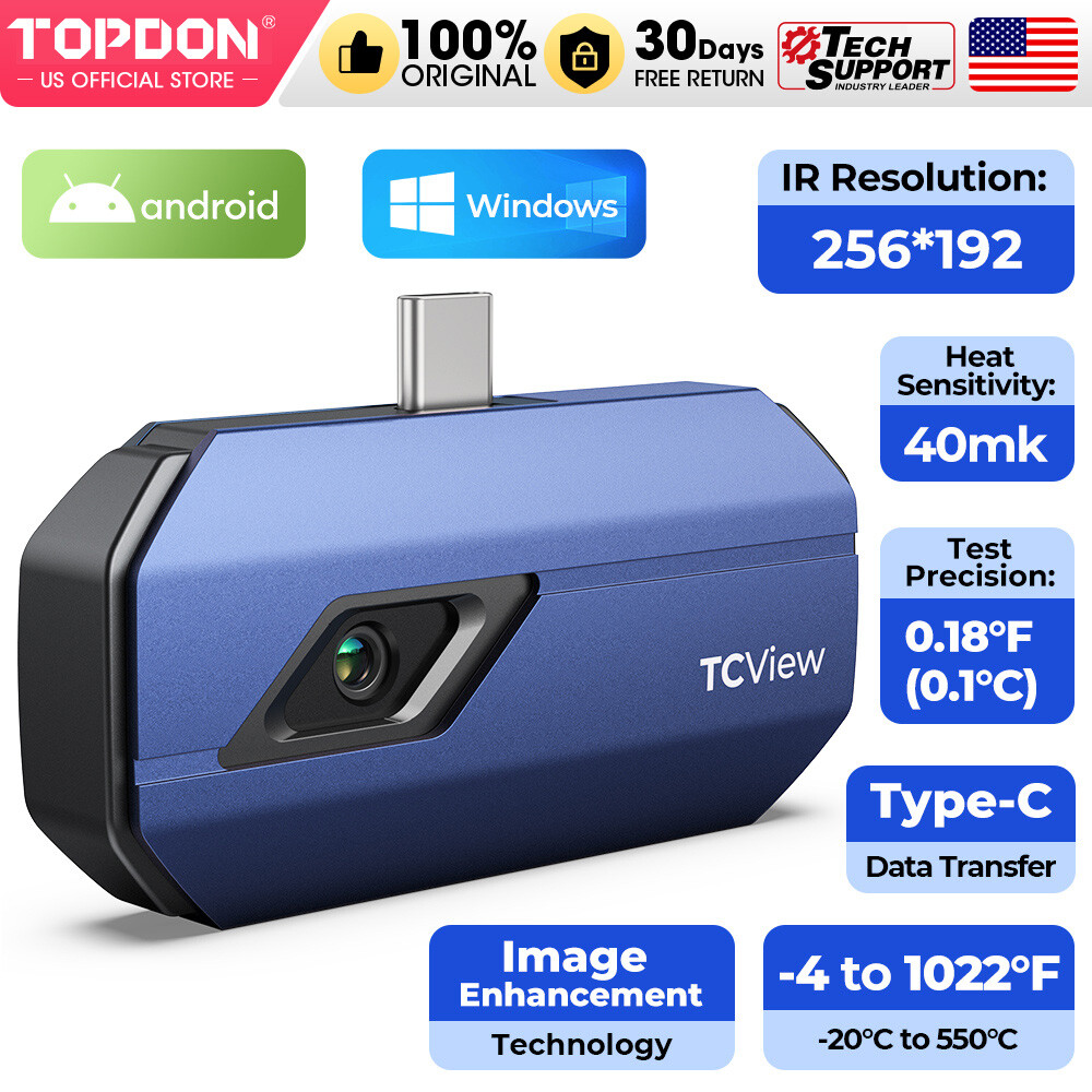 2026 TOPDON TC001 IR Thermal Imaging Camera for Android USB-C Grade
