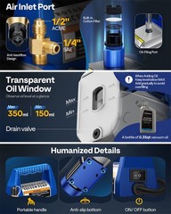 5 Gal Vacuum Chamber with 3.5 CFM 1 Stage Pump for Degassing Tempered Glass Lid