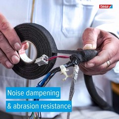 Noise Damping PET Fleece Automotive Wire Harness Tape Black Fabric Roll 25m