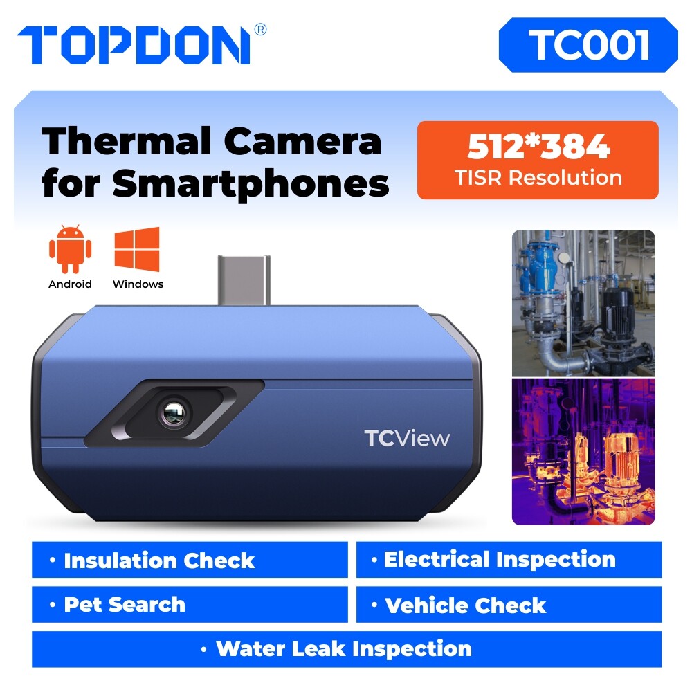 🔥TOPDON TC001 Handheld Thermal Camera 256×192 Pixels High Resolution Android