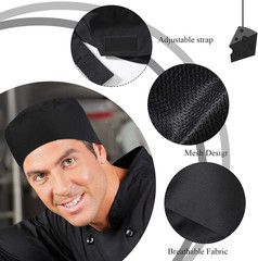 Unisex Chef Hats for Men Women Adult Adjustable Chef Beanie Caps with Breathable