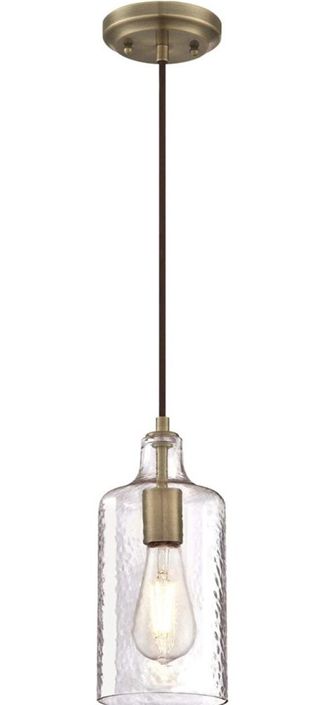 Westinghouse Lighting 6371400, Antique Brass Finish with Clear Textured Glass…