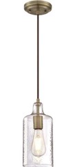Westinghouse Lighting 6371400, Antique Brass Finish with Clear Textured Glass…