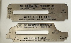 Fibre-Metal Products Weld Fillet Gauge 7 Pc Set Vintage Inspection Tool w/ Paper