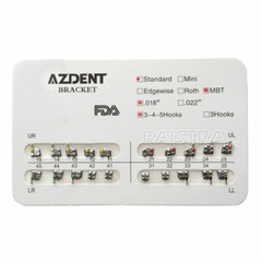 10 Packs AZ Dental Orthodontic Brackets Standard Braces MBT .018 Hooks 3-4-5