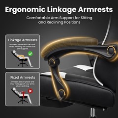 Gaming Chair Gamer Game Ergonomic with Footstool Lumbar Support Deep Black | …