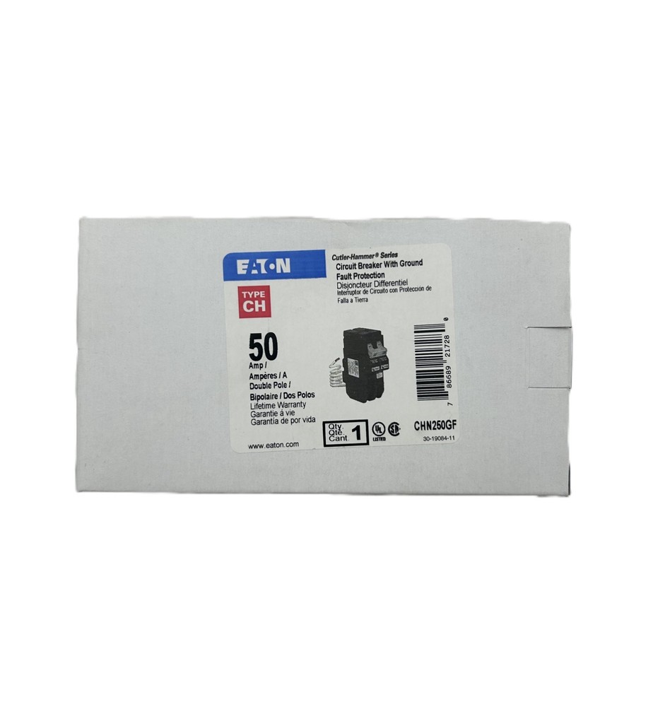 Eaton CHN250GF Ground Fault Circuit Breaker 50A 2-Pole 120/240V