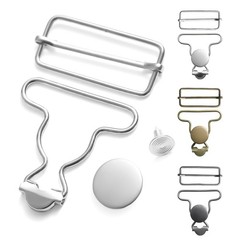 6 Sets Metal Overall Buckles Replacement Overall Clasp Replacement Suspender Cli