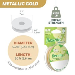 Flex-Rite Beading Wire – 7-Strand Nylon-Coated Stainless-Steel Wire, 0.018″ (…