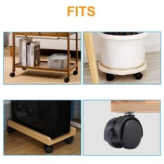 4 Pcs M8 Swivel Stem Casters with Locking Brake – Durable Nylon Furniture Wheels