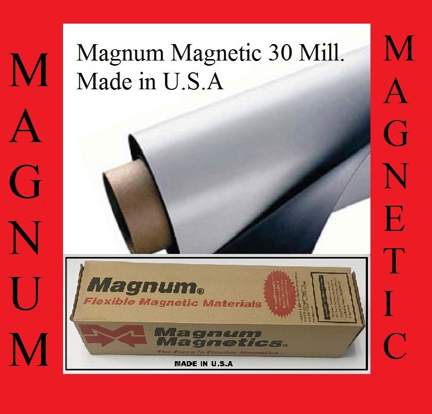 2 ROLLS 12″ width x 5 FEET 30 Mil. Blank Magnetic Sign Sheet Cars Magnum WHITE