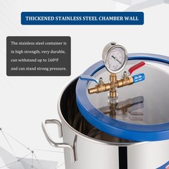 P PBAUTOS 9 Gallon Tempered Glass Vacuum Chamber with Two Rubber Seals, 33L…