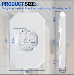 Set of 2: 1/2″ Double Lap Siding Mounting Kit. White. 8141DBL