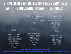 Stripe Series Air Deflectors Triumph Tiger 850/900 2020-2024 | Cosmetic Blem