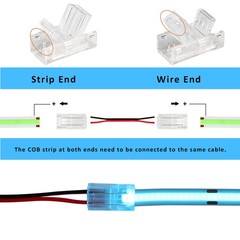 HOMELYLIFE 2Pin COB LED Strip Connectors 8mm Soldless 10 Pack with 8mm, Red