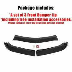 MP Style Front Lip Splitter for Camaro 2017-2024 3PC ABS Plastic Glossy Black