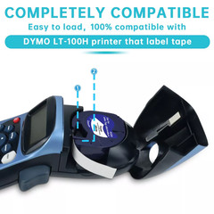 10PK DYMO LetraTag Refills Tape 12mm 91330 Compatible for LT-100H White Paper