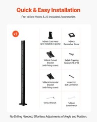 VEVOR Cable Railing Post 36x2x2 In Horizontal-Hole 1JZLGZXHS9148RVYS001V0