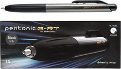 Pentonic Retractable Gel Pens 10 Count Black Ink 0.7mm Fine Point Smooth Writing