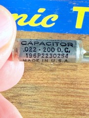 One Sprague Vitamin Q .022uF 200v NOS PIO 196P Tested Audio Guitar Tone Tube Cap