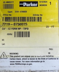 Parker E-Z Form MP Multipurpose Oil Resistant Hose 25 Ft Length, 3/4″ I.D.