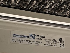 Pfannenberg 11642154055 PF 42500 Filter Fan Assembly 115V IP55 Light Grey