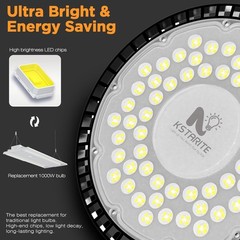 6500K UFO LED Garage Shop Lights – 320W Industrial Lighting w/ 5-