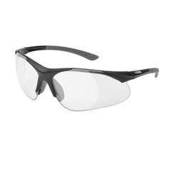 Clear Full Lens Magnifier +2.5, Black Frame with Grey Tips, One Size Safety Glas