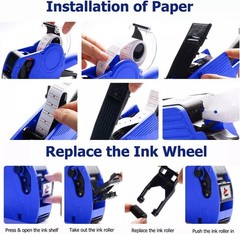 8 Digits Price tag Gun with 5000 Sticker Labels and 4 Ink Refill Marker New