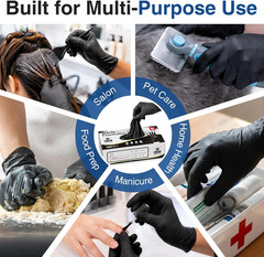Schneider Medical Nitrile Exam Gloves, 4 Mil Black Gloves Disposable Latex Free