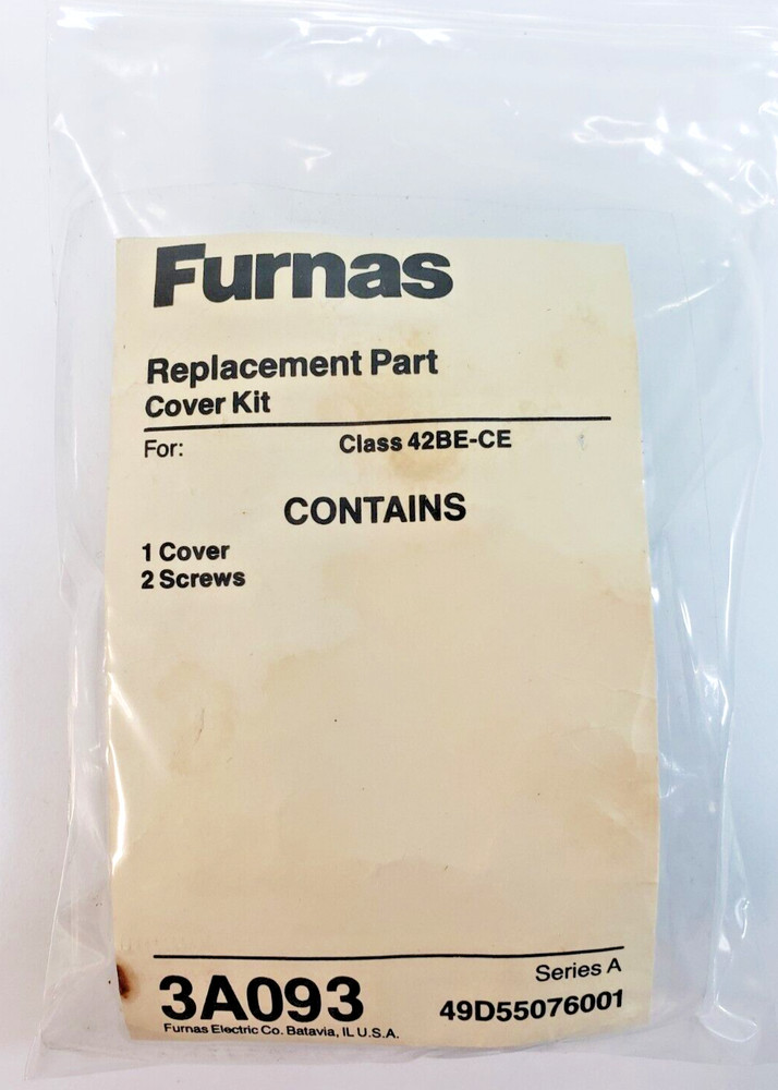 Furnas 49D55076001 Replacement Part Cover Kit, For Class 42BE-CE, Series A