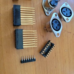 Vintage Electronics Connector Lot 3 Pin DIN RJ Modular Gold Headers 13 Pc
