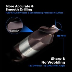 Center Drill Bit Set, TiAlN Coated Cobalt M35 HSS Centering Drill Bit