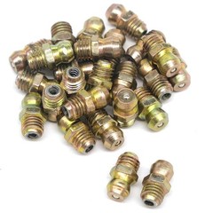 25 Pcs/Set 1/4-28 SAE-LT Copper Taper Thread Grease Zerk Nipple Fitting (Straigh
