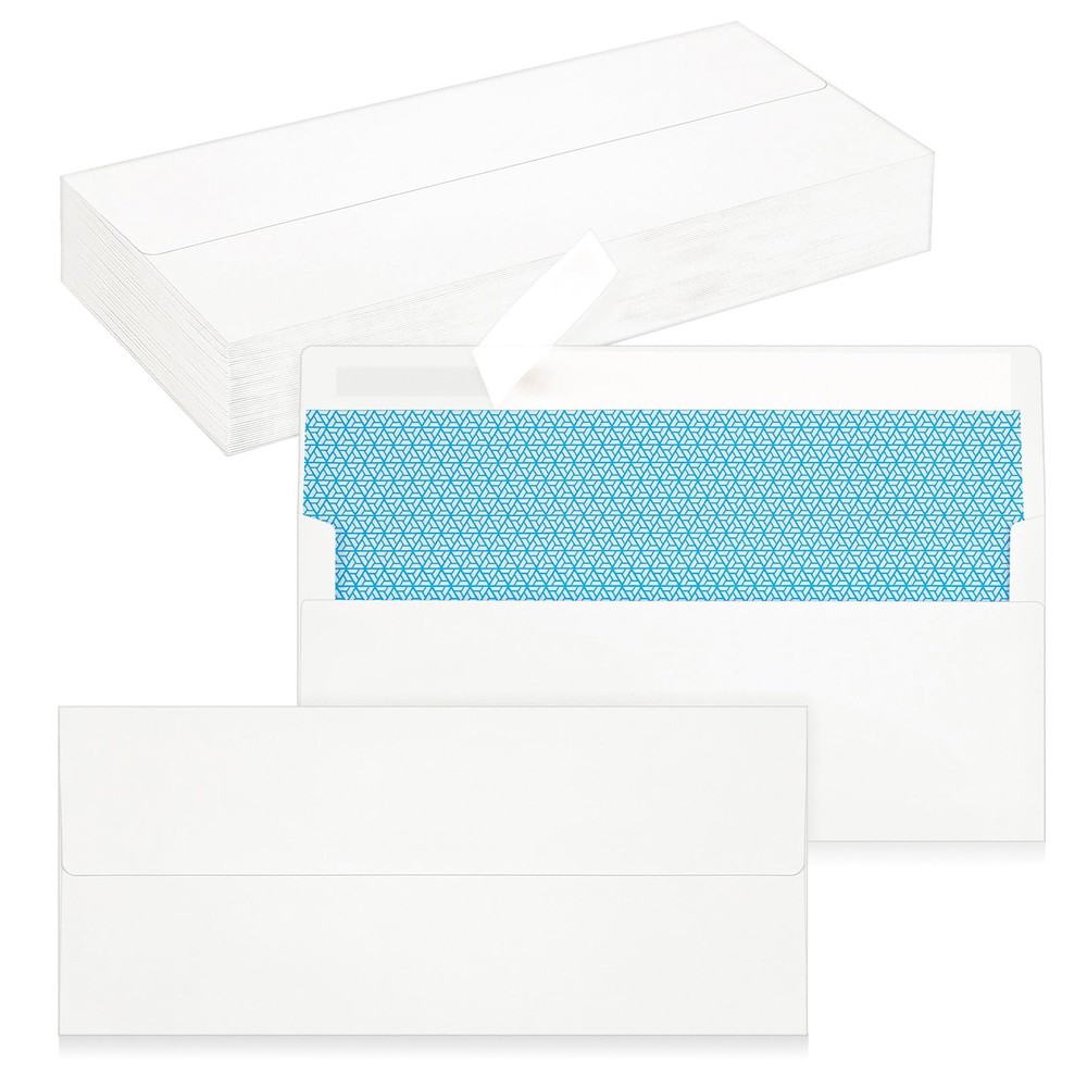 50 Pack #10 Business Envelopes Self Seal White 4 1/8 x 9 1/2 Inches for Mailing