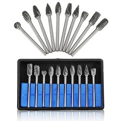 10pcs 1/8?? Shank Carbide Burr Set Burrs For Aluminum Die Grinder Bit Pack New