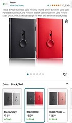 2 Pack Business Card Holder, Thumb Drive Business Card Case Portable Business Ca