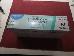 ProCure Powder Free Stretch Vinyl Exam Gloves, Medium – NEW