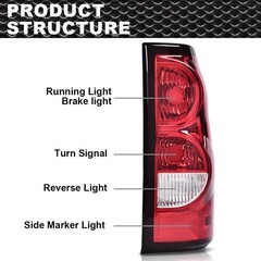 Rear Tail Lights Assembly Red Clear Lens Pair Chevy Silverado 03-06