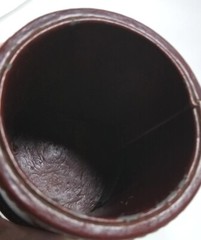 Desk Set 3 Piece ? FAUX LEATHER brown pen note pencil business card holders READ