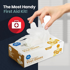 MED PRIDE Medical Vinyl Examination Gloves, Medium, 100-Count, Latex Free