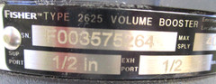 FISHER , 2625 VOLUME BOOSTER, 40-PSI MAX SUPPLY, PULLED OFF NEW EQUIPMENT, NOS