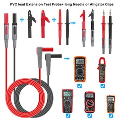 8Pcs Multimeter Automotive Test Probe Lead Kit 4mm Piercing Wire Clip Tool
